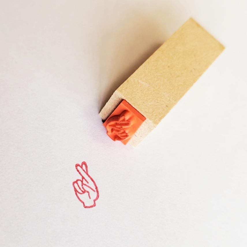 祈り グッドラック ハンドサインミニスタンプ(ゴム印) | 2枚目