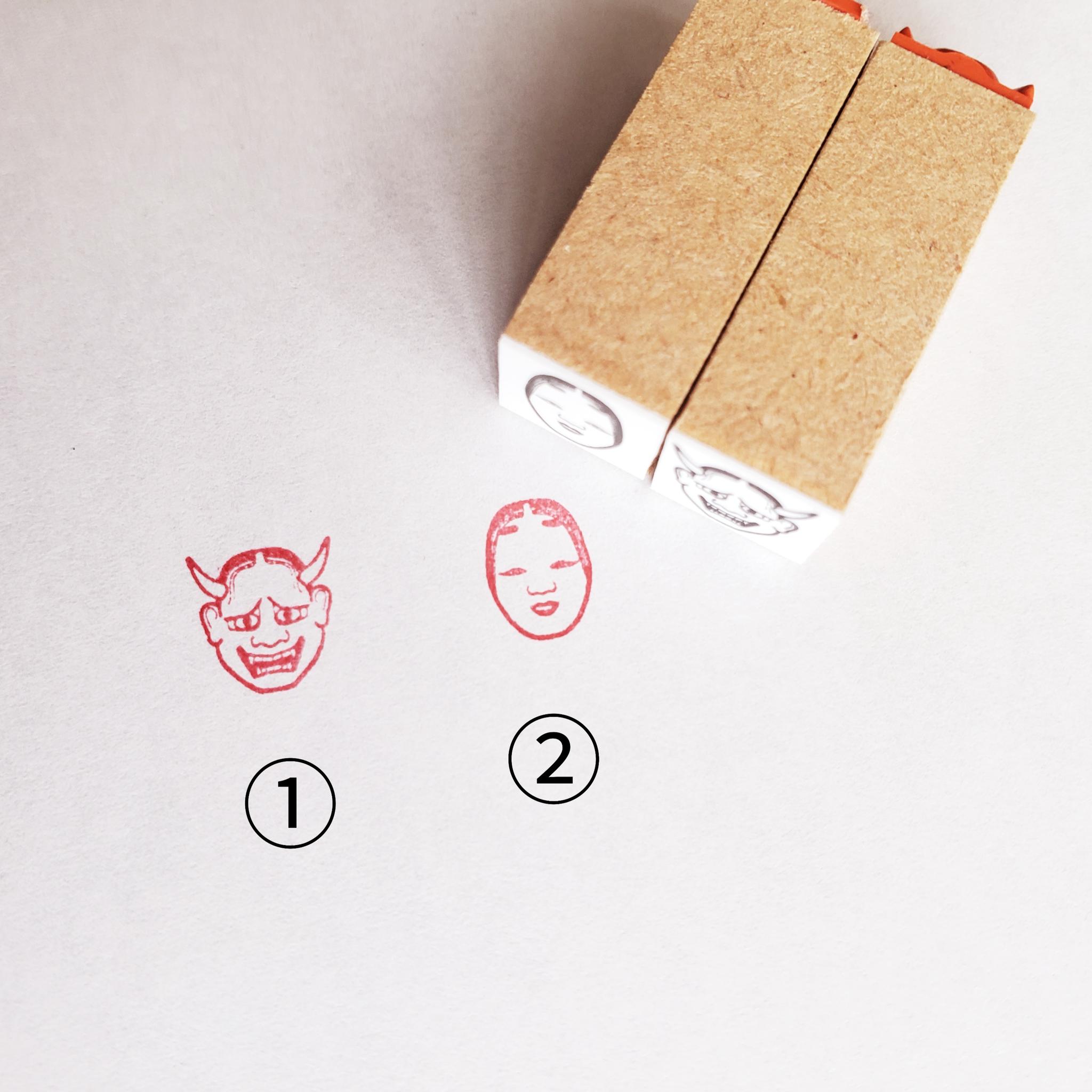 能面 ミニスタンプ(ゴム印)若女 般若 | 2枚目