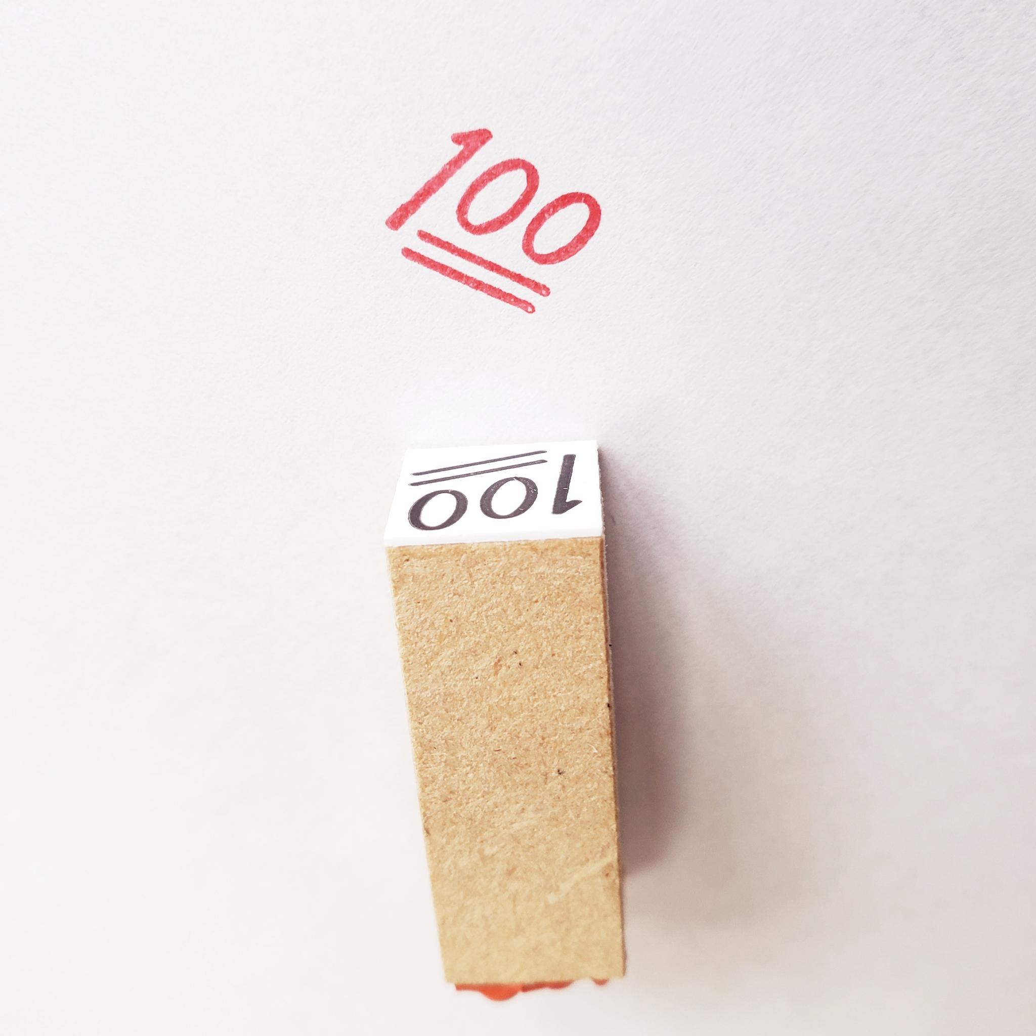 100点ミニスタンプ(ゴム印)1枚目の画像